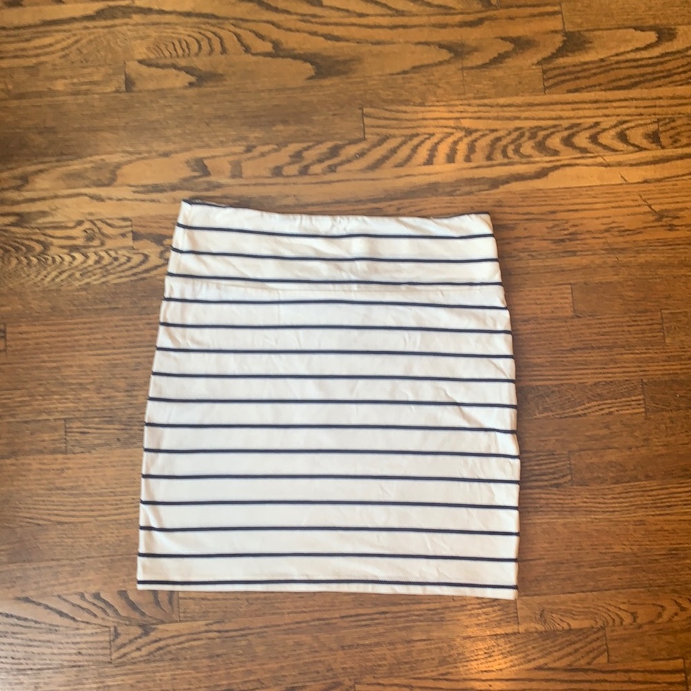 F21/Forever 21 blue and white nautical mini skirt